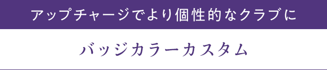 アップチャージでより個性的なクラブを。バッジカラーカスタム